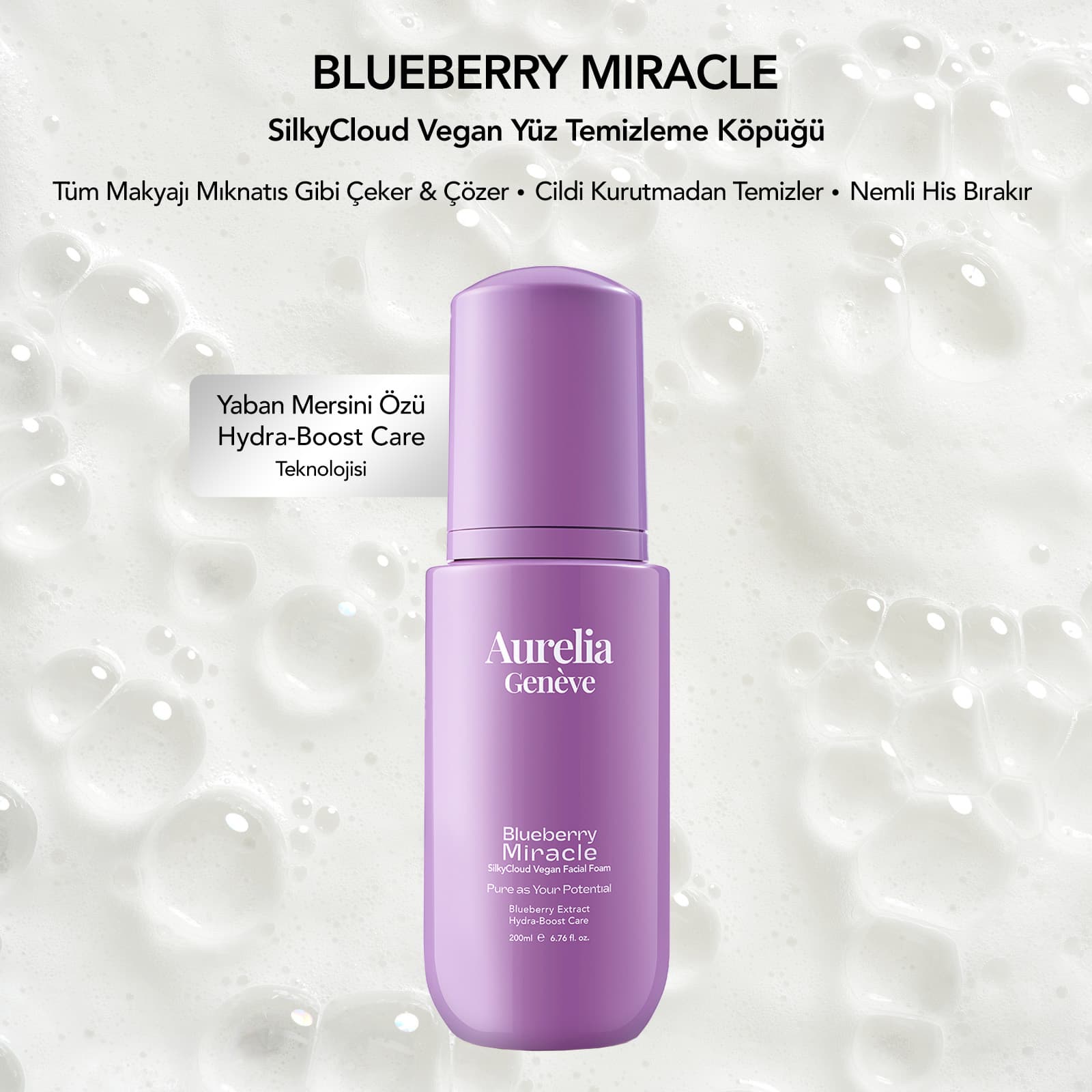 BLUEBERRY MIRACLE - SILKYCLOUD VEGAN FACIAL FOAM
